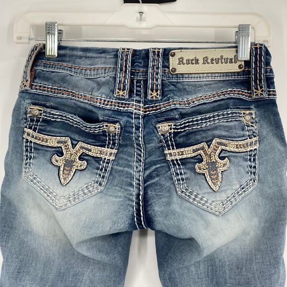 Rock Revival Jacklyn Cuff Skinny Cut Off Bermuda Shorts Size 25 - Picture 6 of 8